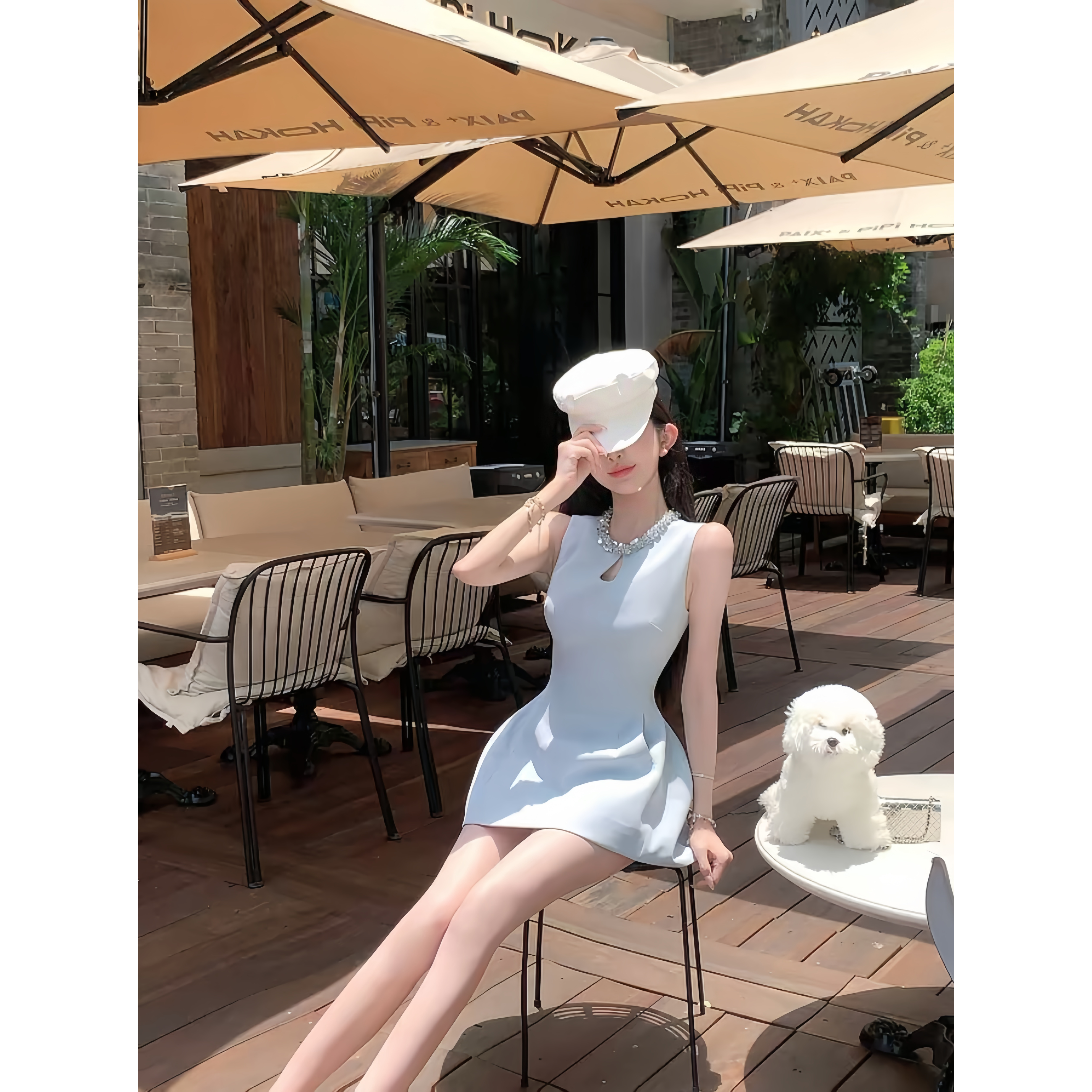 首尔千金 夏季新款纯欲风显瘦财阀千金甜美小个子夏季法式连衣裙