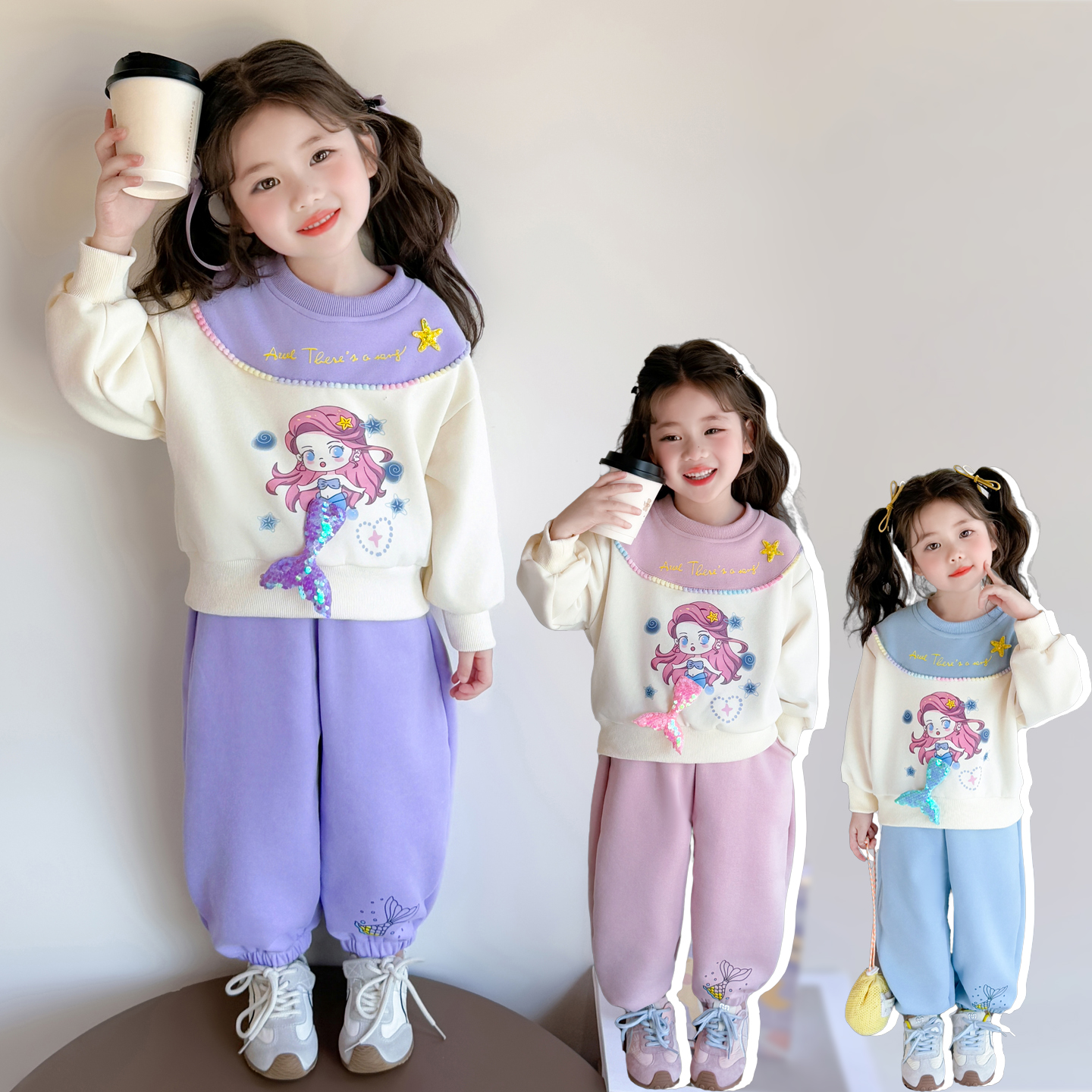 女童套装春秋2025新款儿童秋季洋气时髦女宝宝休闲卫衣秋装两件套