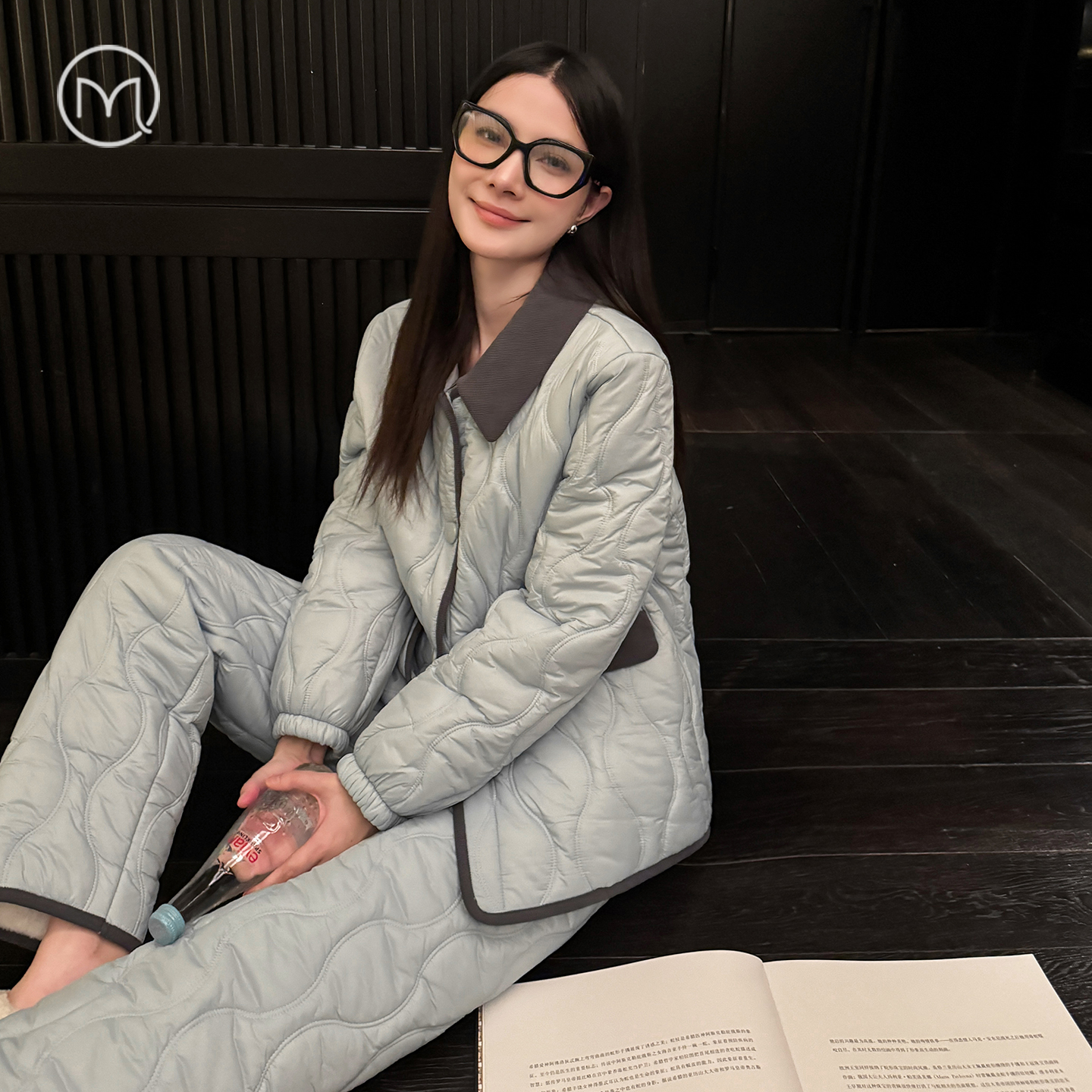 睡衣女冬款三层夹棉加绒加厚保暖可外穿高级感保暖家居服两件套装