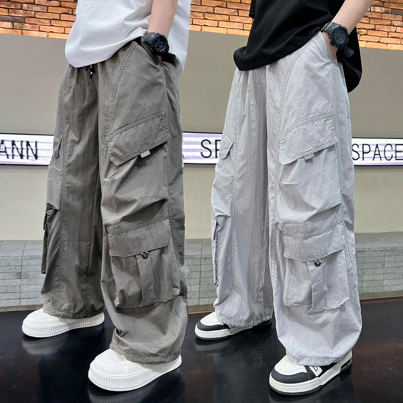 男童裤子夏季薄款直筒宽松2025中大童休闲韩版长裤儿童夏装洋气潮