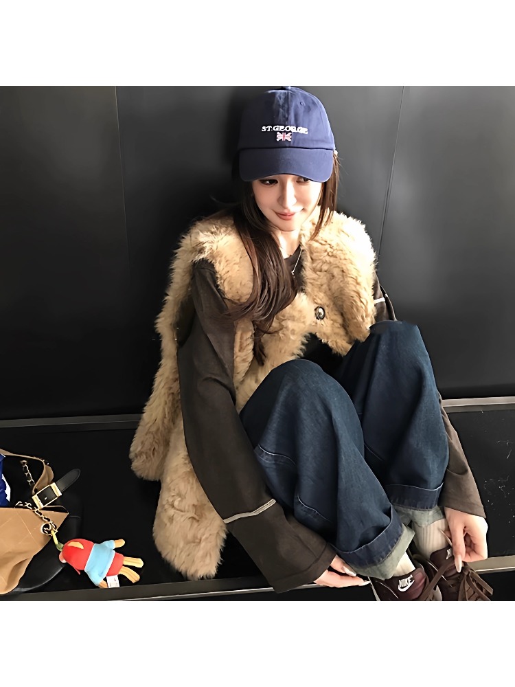 欧尼马甲女2025秋冬新款仿羊羔毛托卡毛毛外套