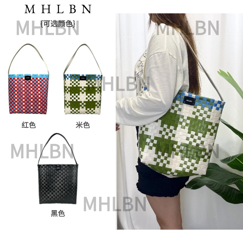 新款mstand编织包大容量单肩背腋下包菜篮子包沙滩海边度假包包女