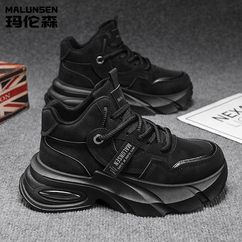 玛伦森男士秋冬新款高帮马丁靴时尚百搭舒适防滑耐磨休闲运动鞋男