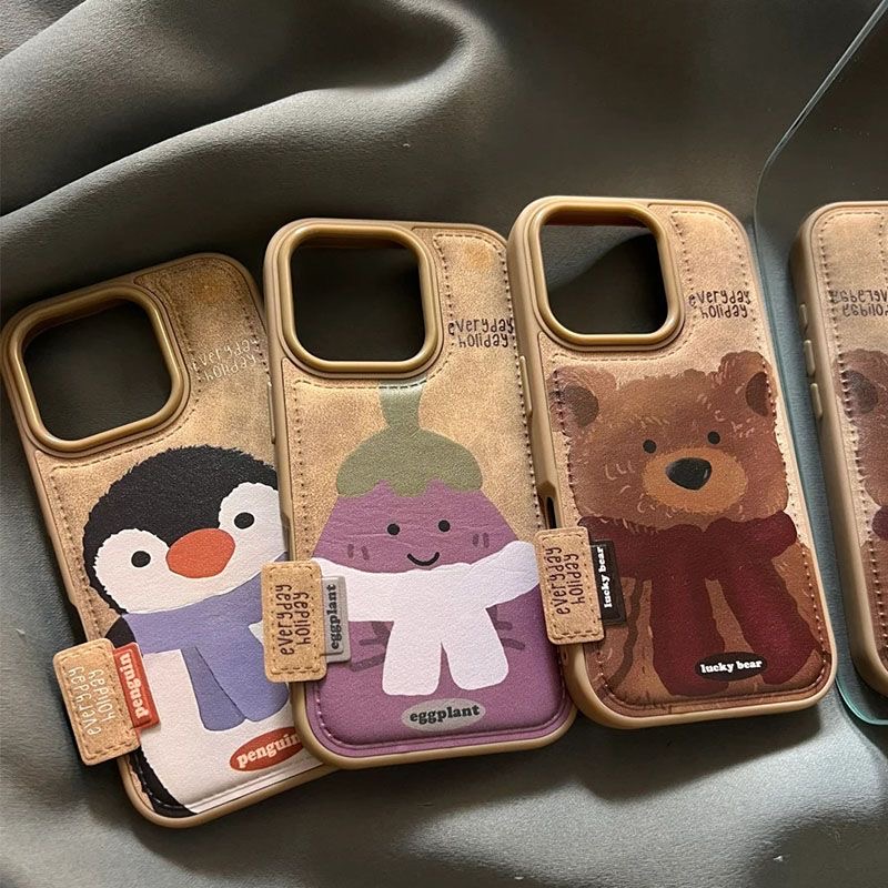 美拉德茄子小动物标签适用于iphone17Promax手机壳16苹果1514防摔