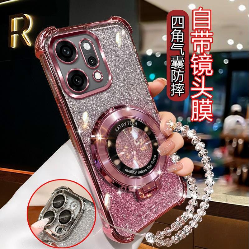 气囊防摔OPPOReno14Pro手机壳PKZ110高质量镜头全包闪粉CD支架轻