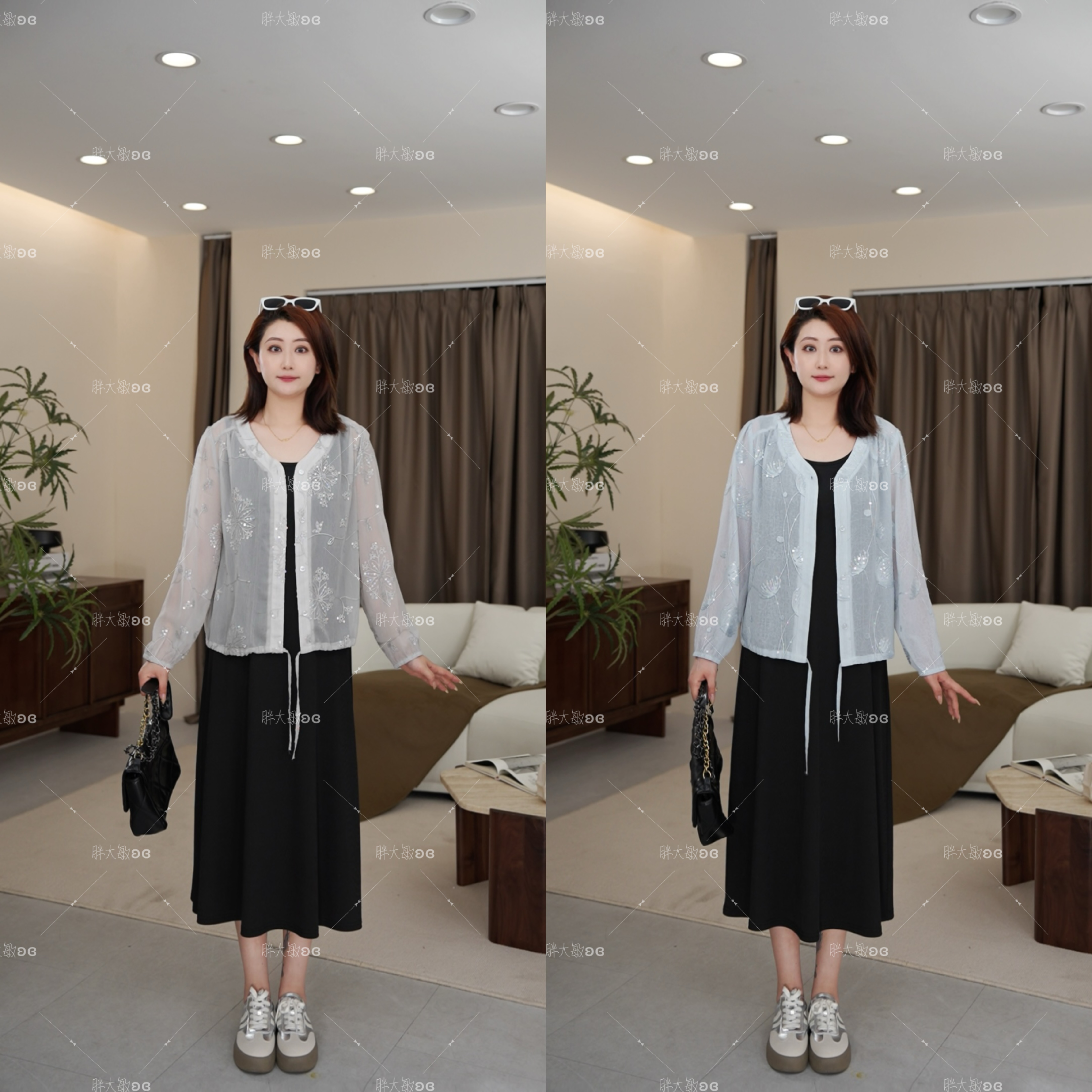 【上新仅外套】PDM22188夏季新款轻薄透气显瘦百搭气质浮雕刺绣外套