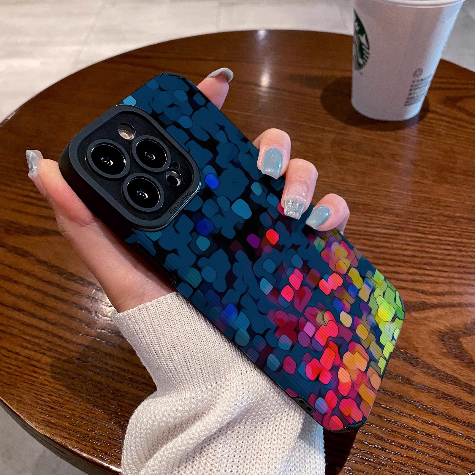 彩色方块适用苹果17promax手机壳拼接高级感iphone16promax保护壳