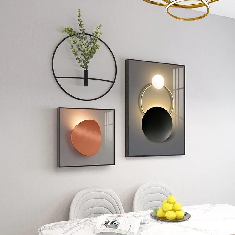 餐厅装饰画现代简约餐桌背景温馨网红壁画北欧轻奢高级感饭厅挂画