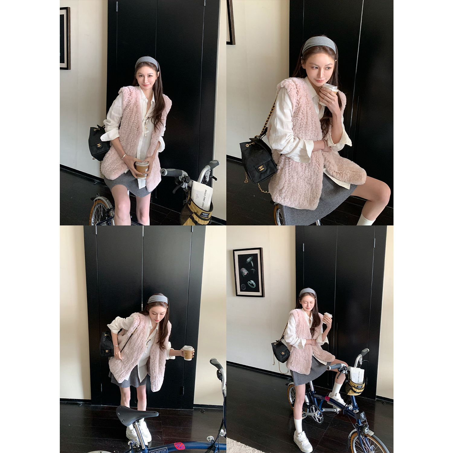 【娇姐臻选】兔毛马甲 奢贵财阀嗲千金战袍手工麦穗编织皮