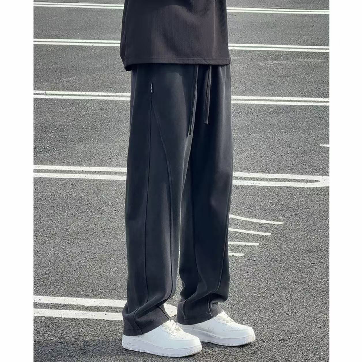 秋季裤子男款美式高街垂感弯刀卫裤高级感运动休闲裤百搭时尚潮流