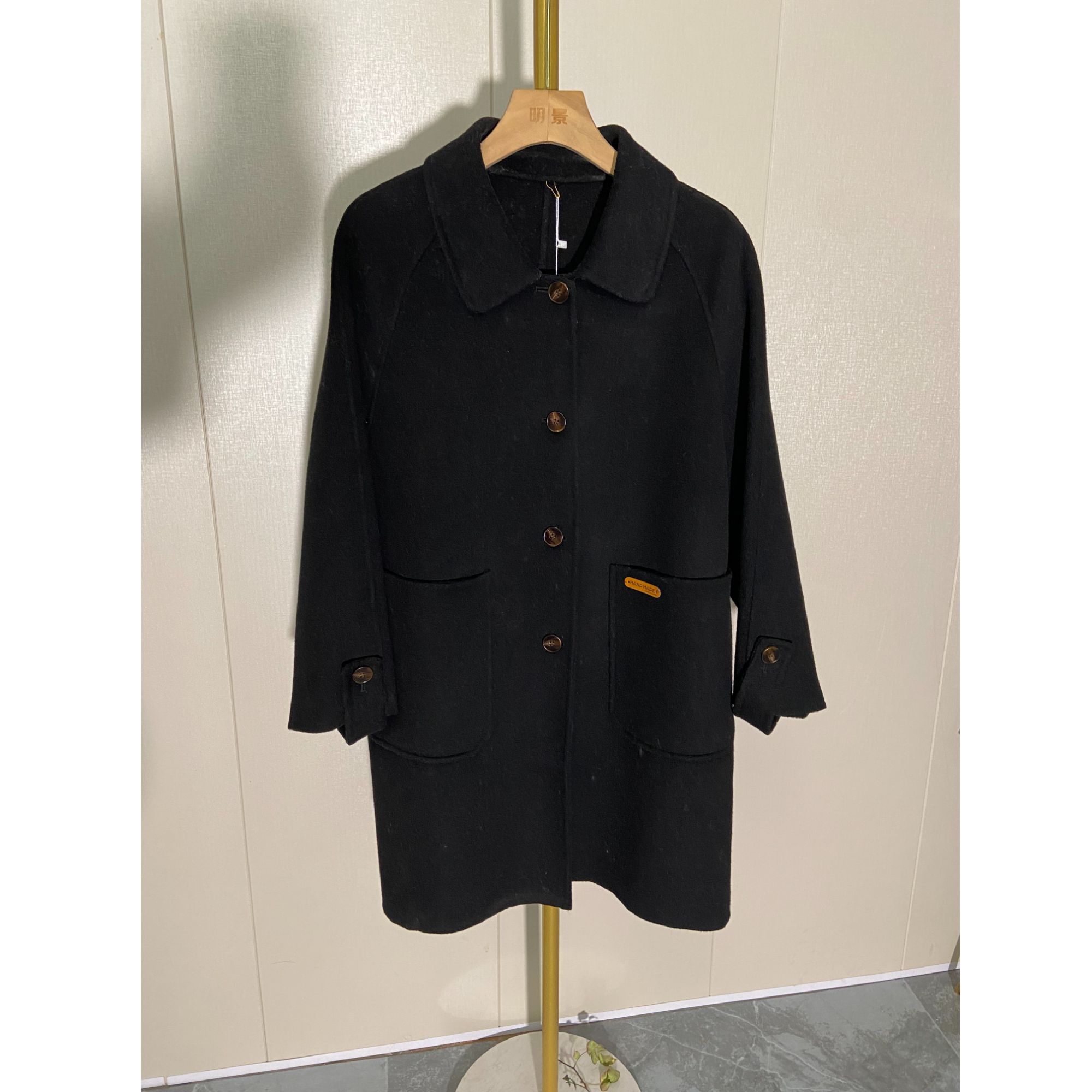 休闲款双面羊绒气质毛呢翻领大衣外套秋冬