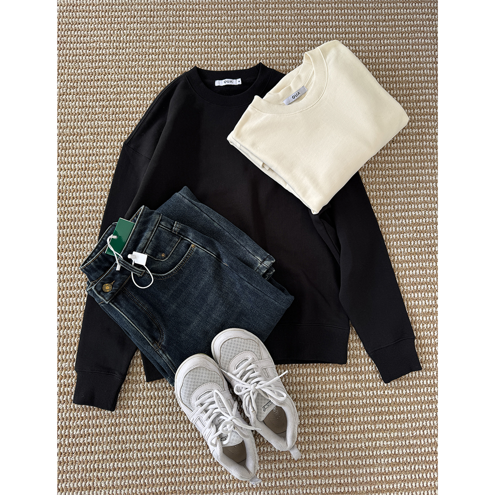 W179  秋冬新款圆领纯色休闲宽松卫衣