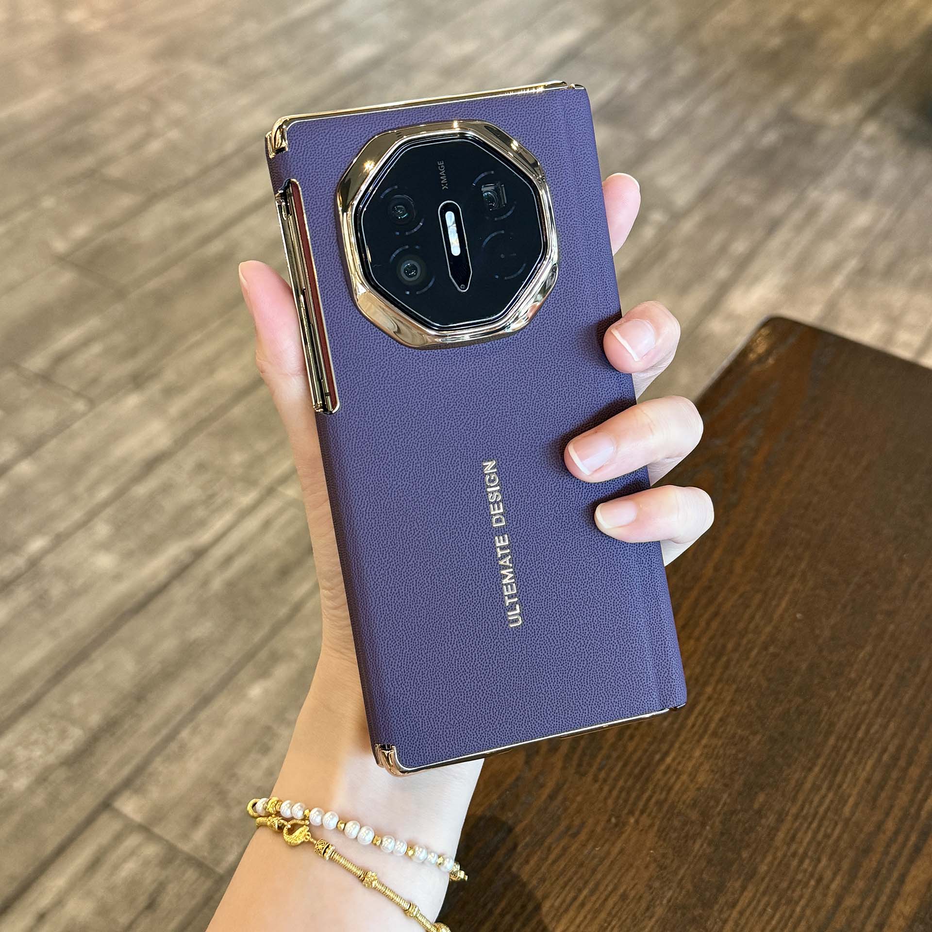 适用华为Mate XTs手机壳高端素皮双轴全包单后壳matext保护套商务