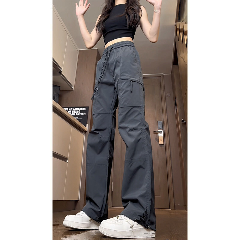 春秋季休闲裤工装裤男女款美式复古潮牌短裤防水休闲长裤男夏薄款