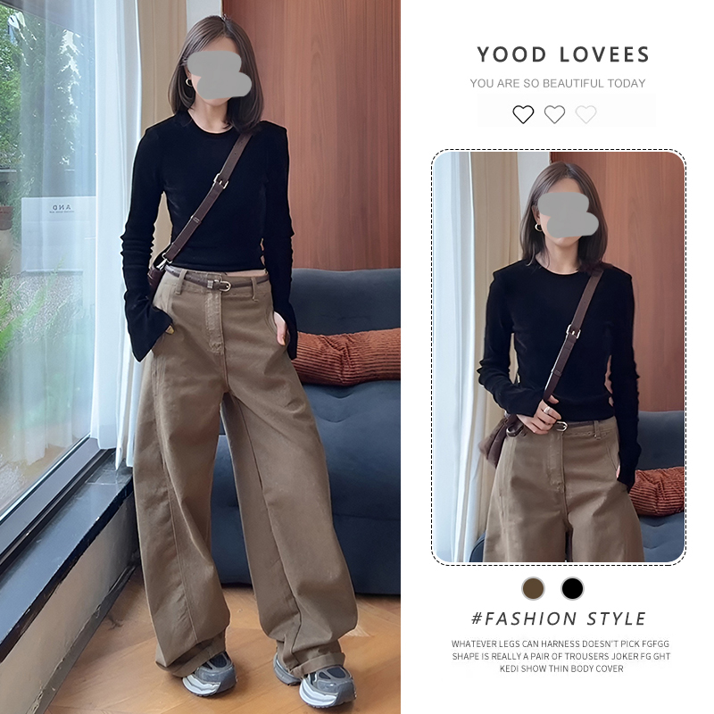 时尚套装女2025春秋新款圆领修身显瘦长袖t恤休闲工装裤两件套