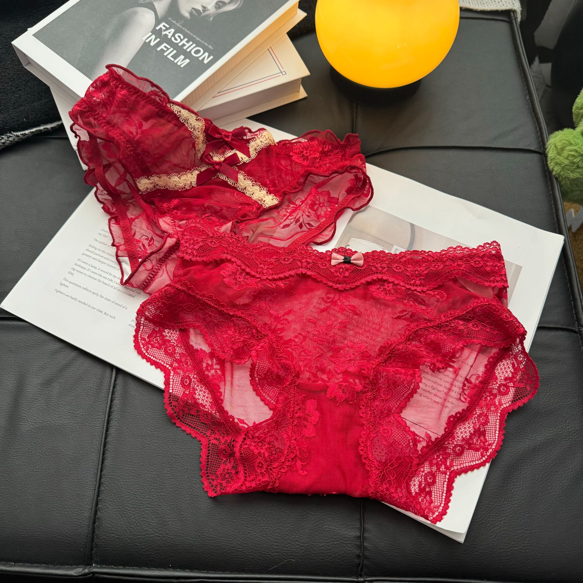 【好运连连】2026红运蕾丝红色内裤马年本命年结婚法式套装红裤衩