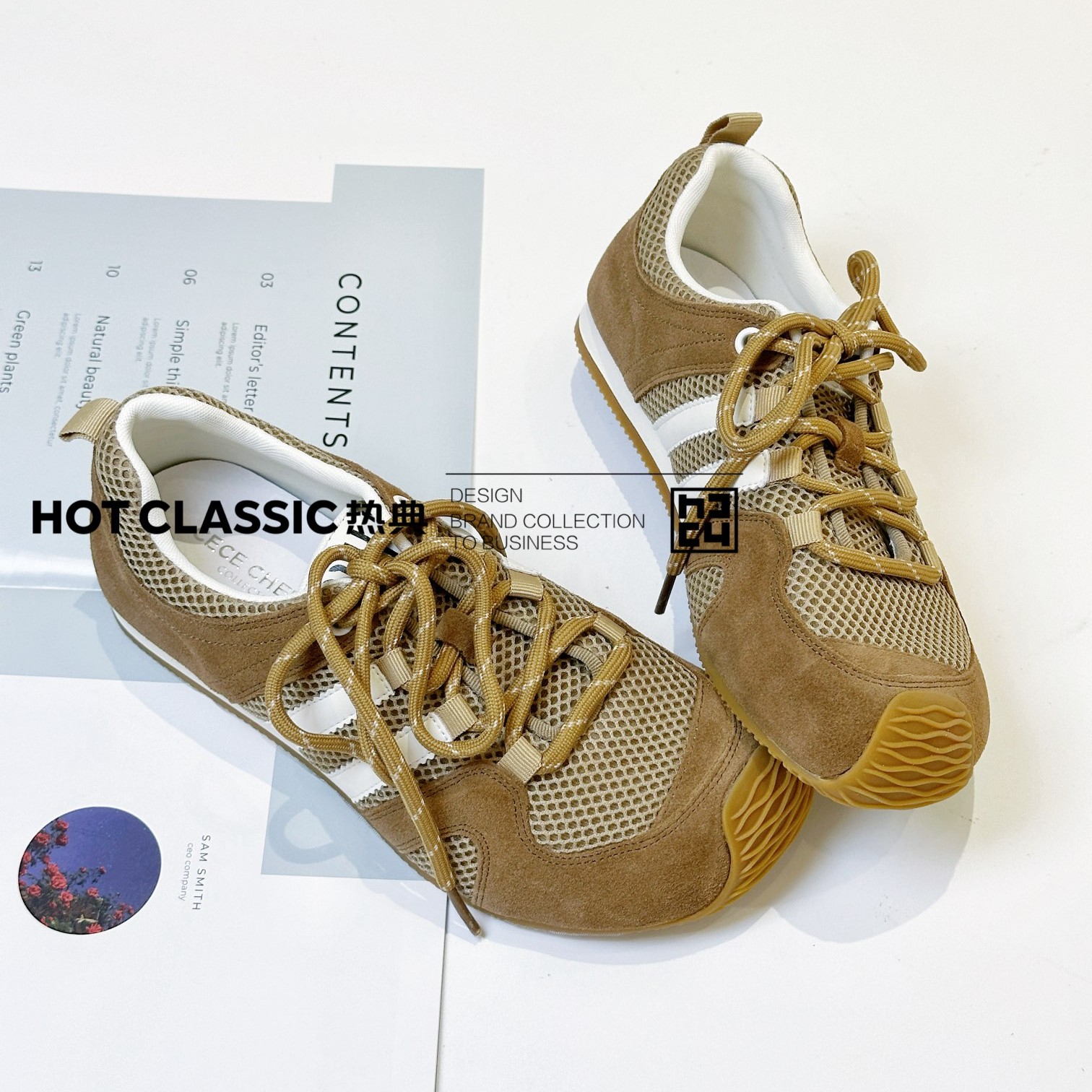 防滑拼接交叉绑带休闲鞋秋季款