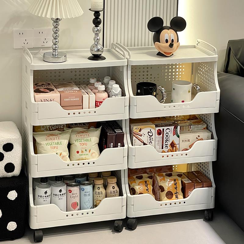 置物架零食小推车收纳架客厅宿舍夹缝多层落地整理架子移动储物架