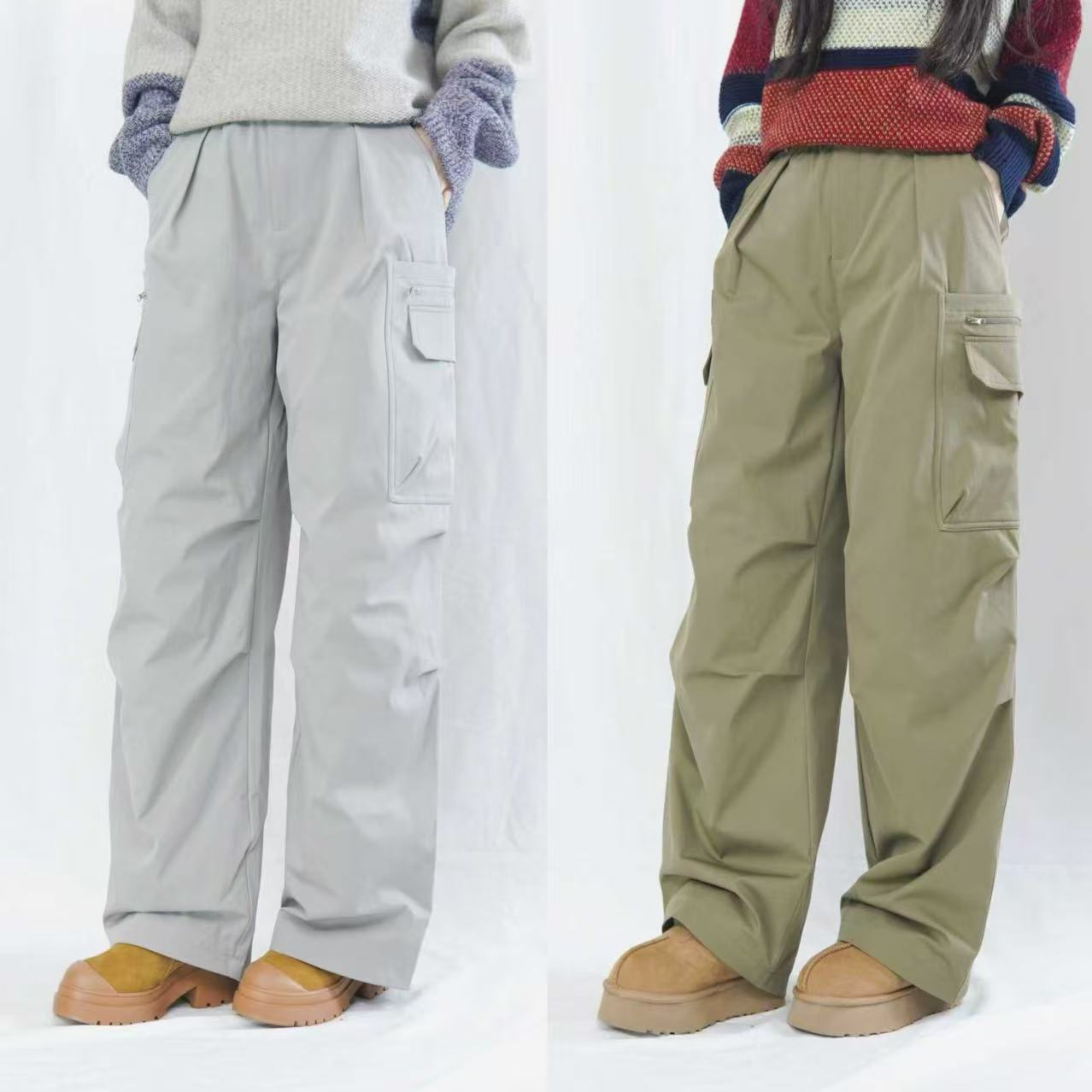 CHUN·「沿海公路9O鹅绒工装裤」气质时尚休闲宽松显瘦秋冬休闲复古