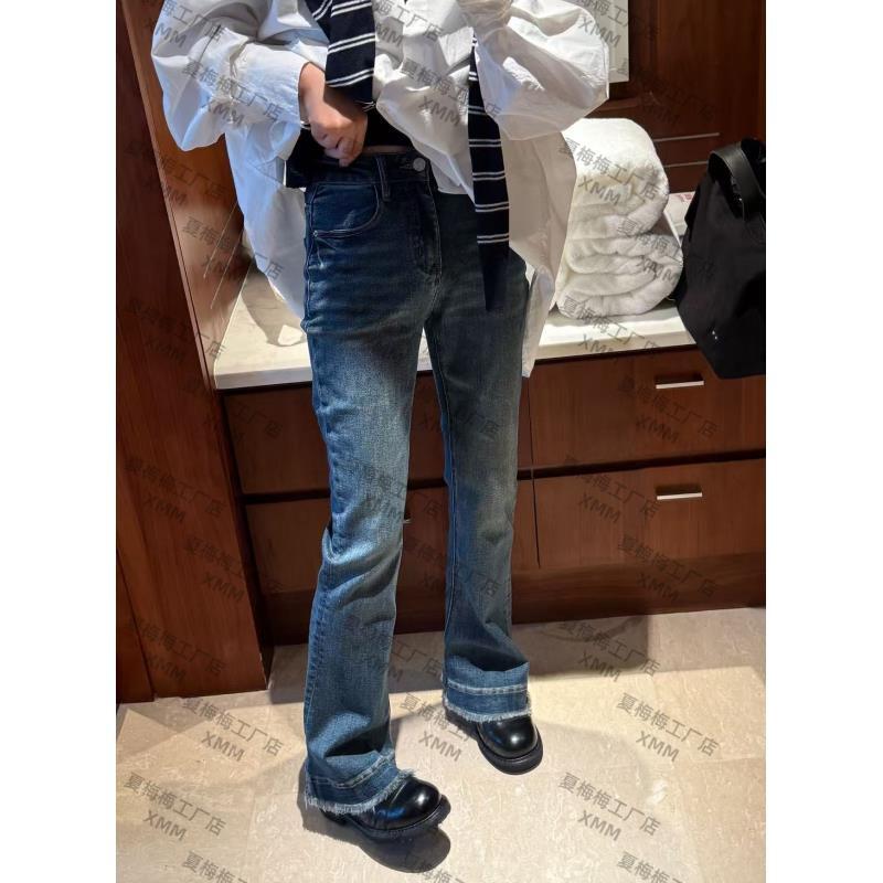XMM《G毛边牛仔马蹄裤》秋款时尚百搭潮流显瘦舒适款毛边马蹄牛仔裤
