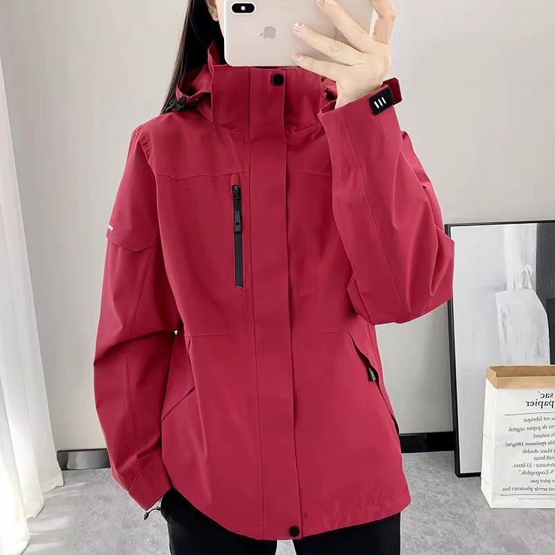 冲锋衣女潮牌三合一可拆卸两件套2024秋冬加绒加厚防风防水外套