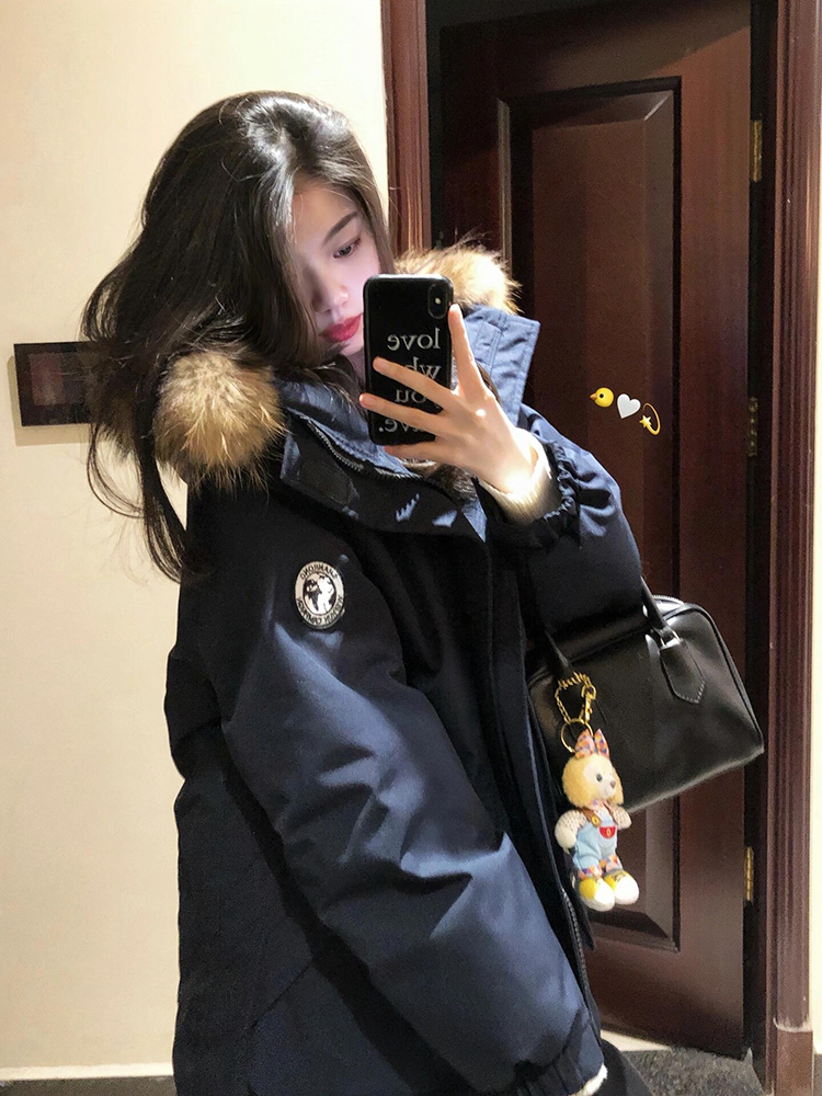 工装派克时尚棉服女2025冬季新款加厚美式高级情侣大毛领棉衣外套