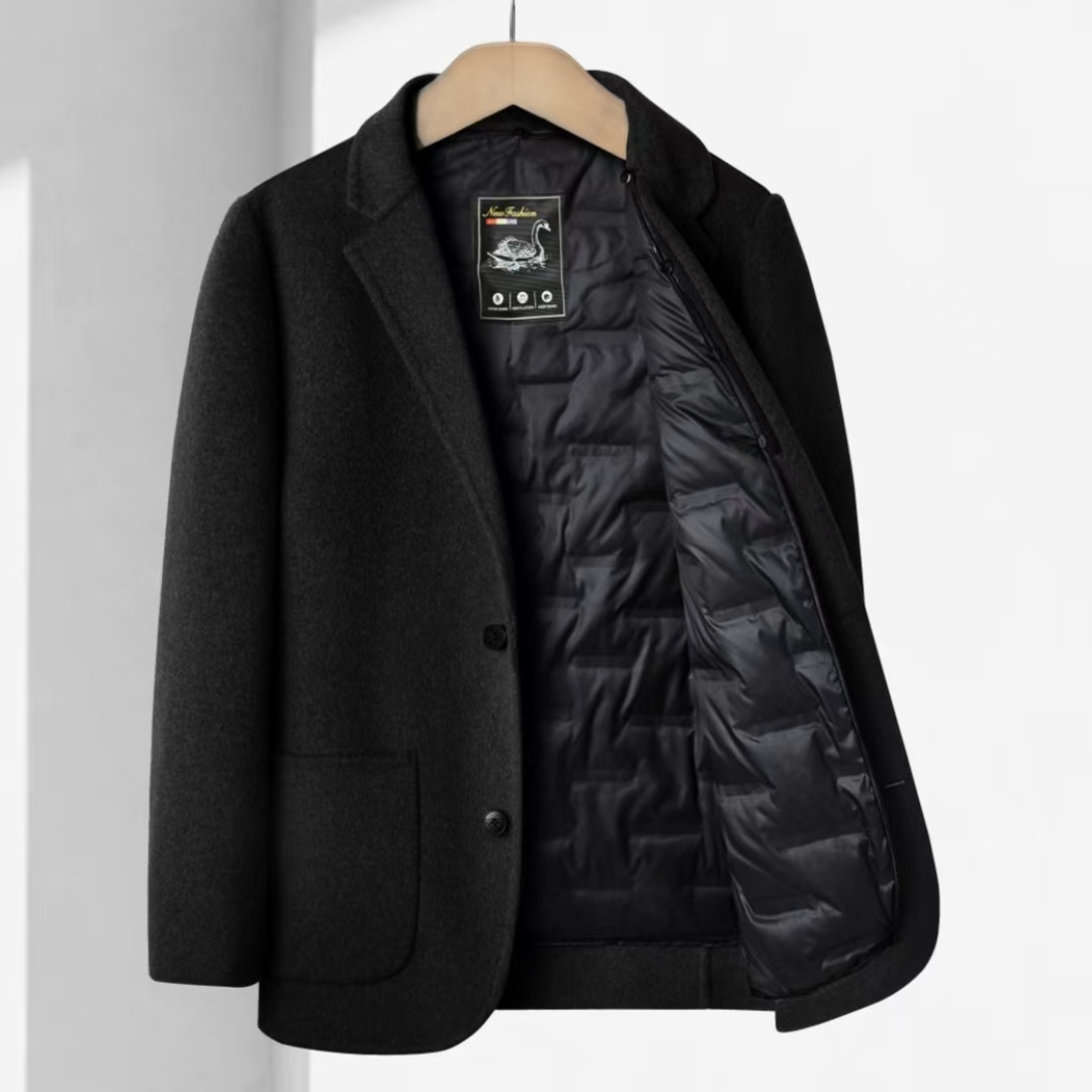 11888男士冬季翻领内胆可脱卸羊毛外套上衣(JQB)