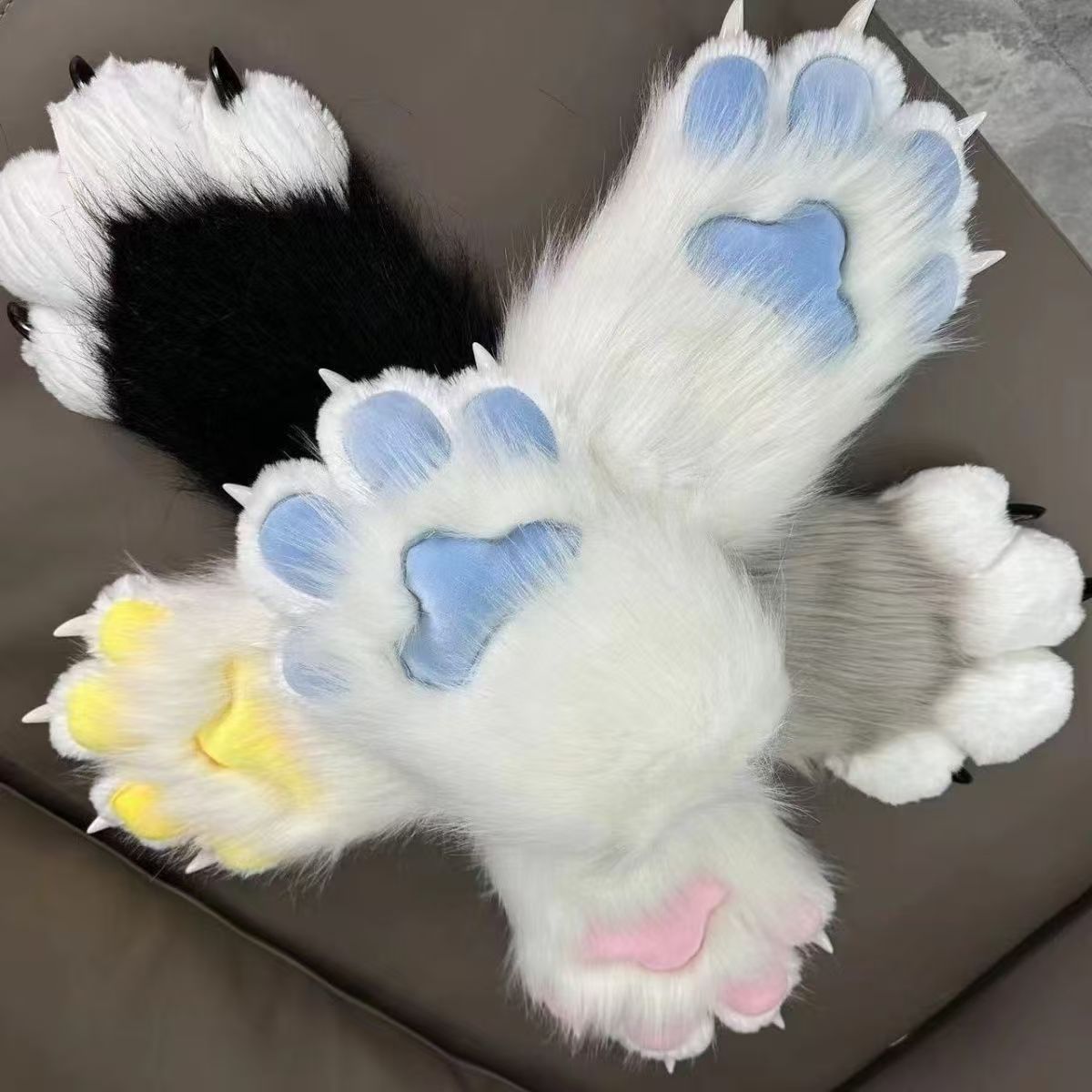 兽爪 吱吱叫 带指甲 furry兽装爪子 手套COS猫爪可爱毛绒成品道具
