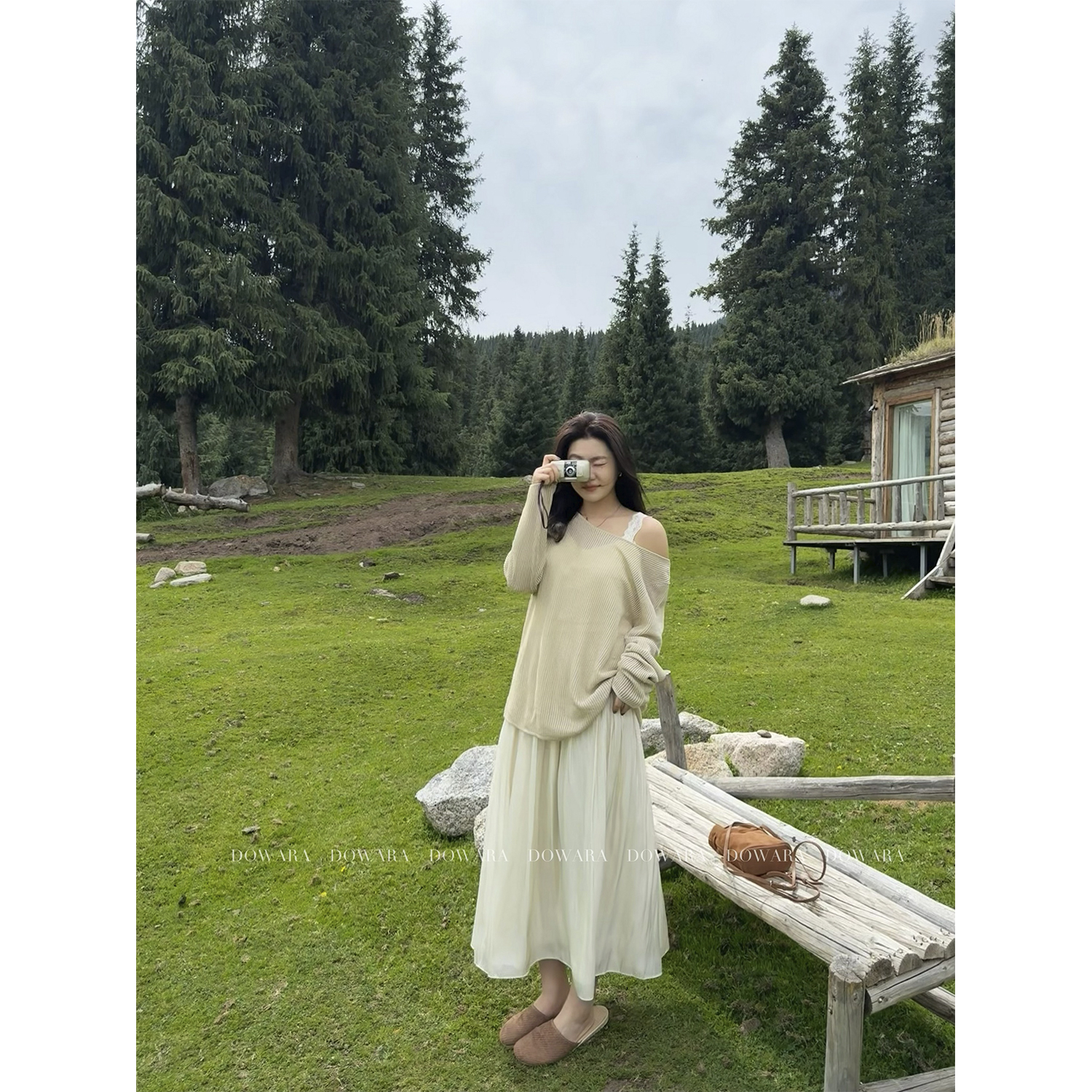 现货大婉酱微胖定制【冰丝绵绵纱】大裙摆半身裙秋氛围感长裙9482D