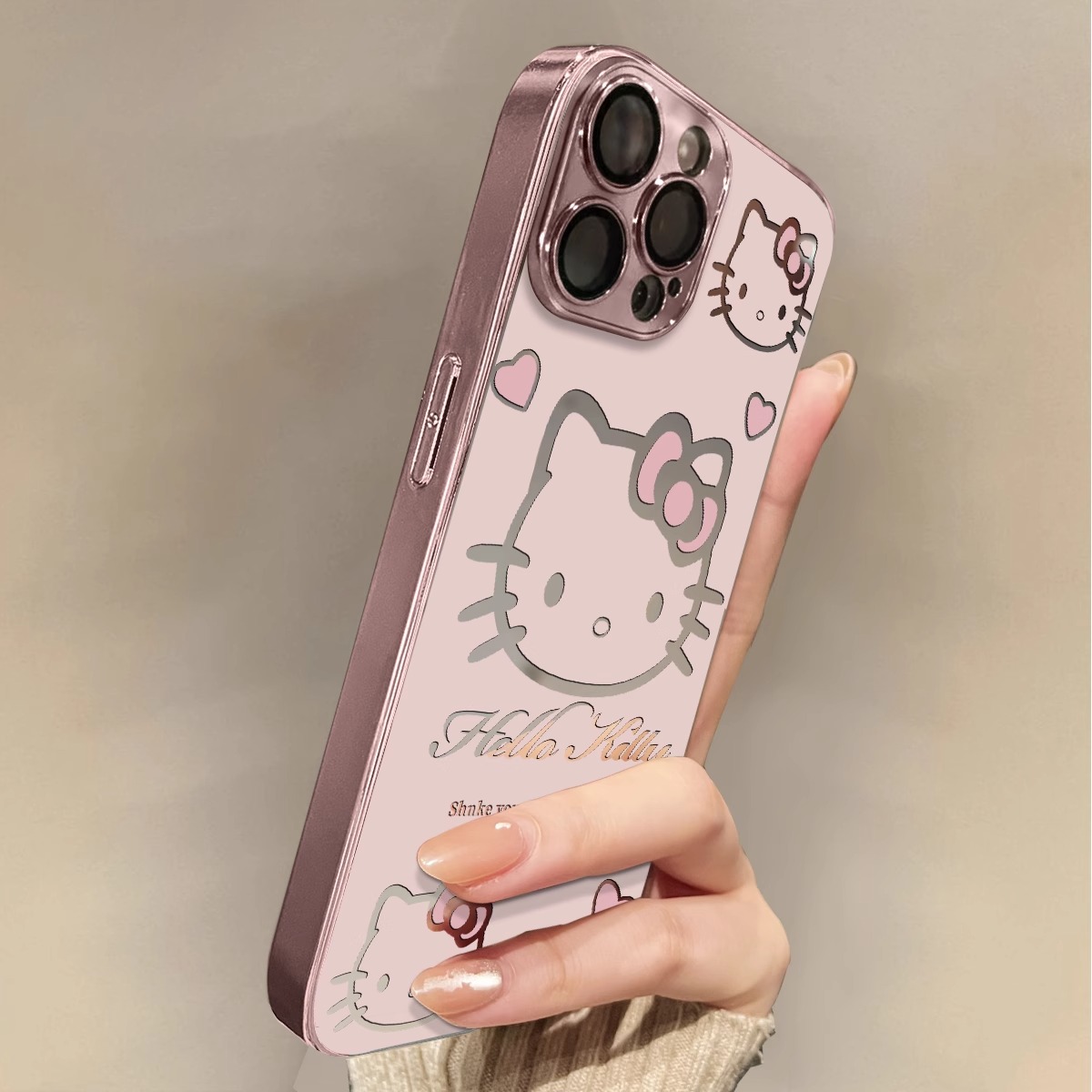 适用于苹果16promax手机壳豆沙粉猫iphone16/15套硅胶17全包防摔