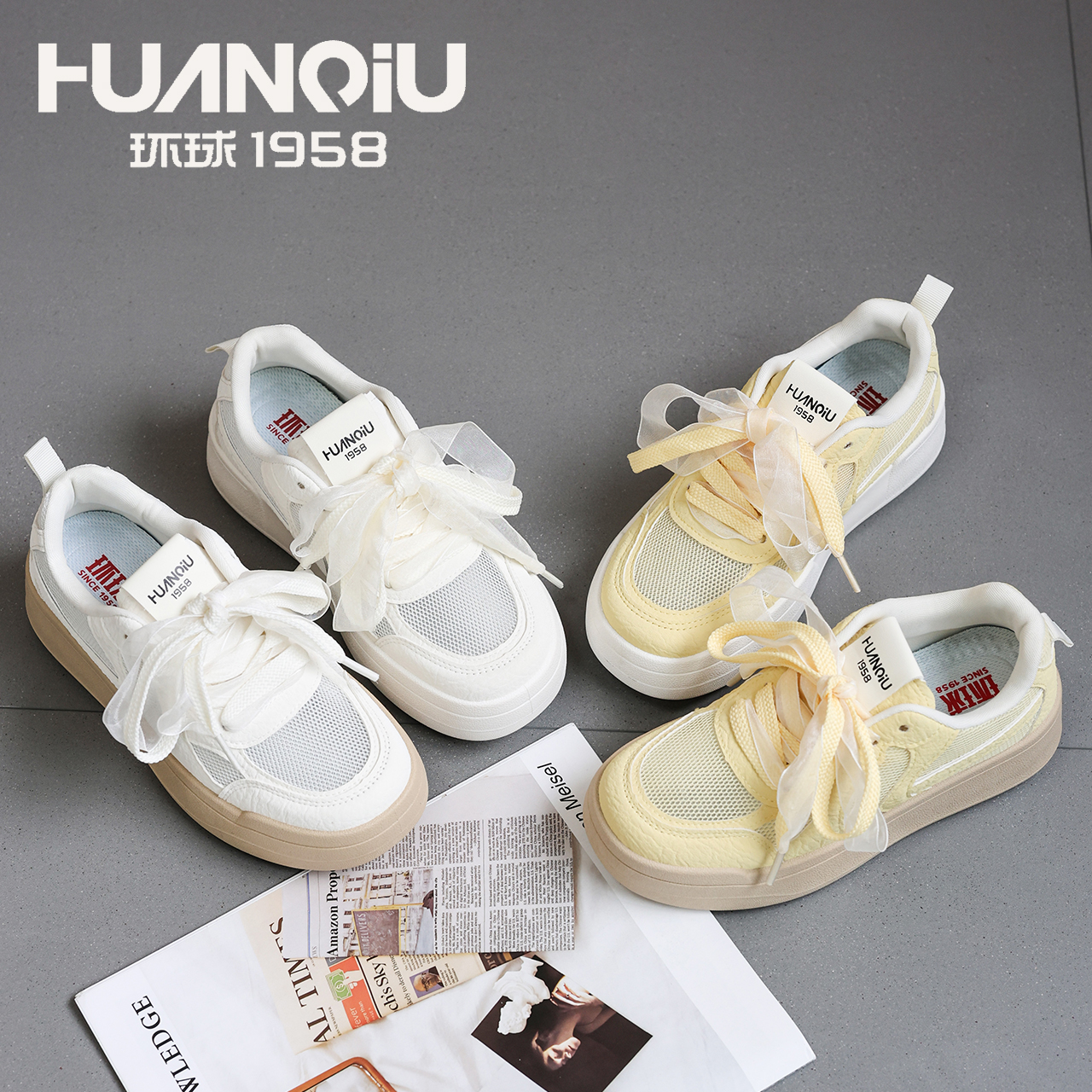 2025夏日穿搭小白鞋女鞋网面透气时尚休闲鞋镂空百搭网面透气女鞋