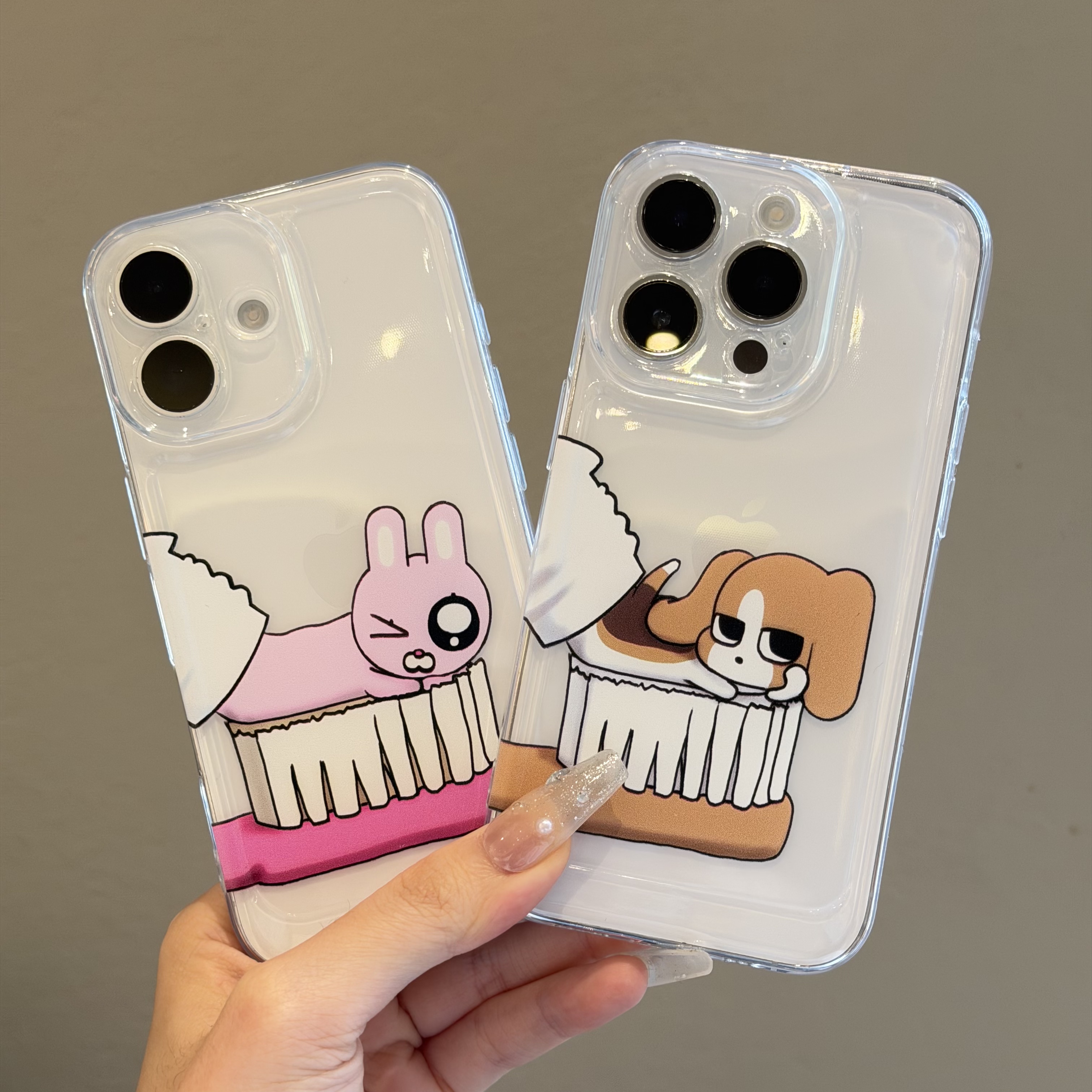 搞怪比格多栋牙刷情侣手机壳适用苹果17p太空壳16pro小米华为15