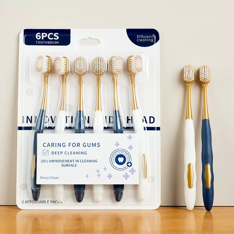 (6支装)同款高档宽头柔丝万毛护龈成人大人家用软毛牙刷