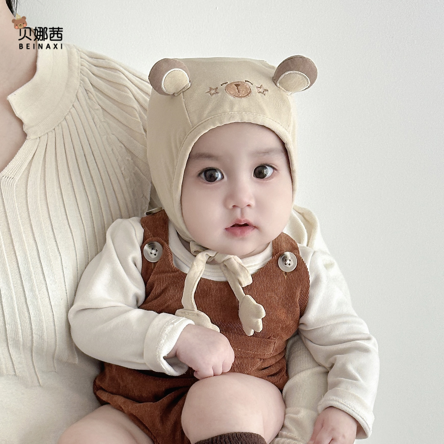 Beinaqian/贝娜茜婴儿帽子春秋季薄款宝宝胎帽婴幼儿新生儿护耳帽