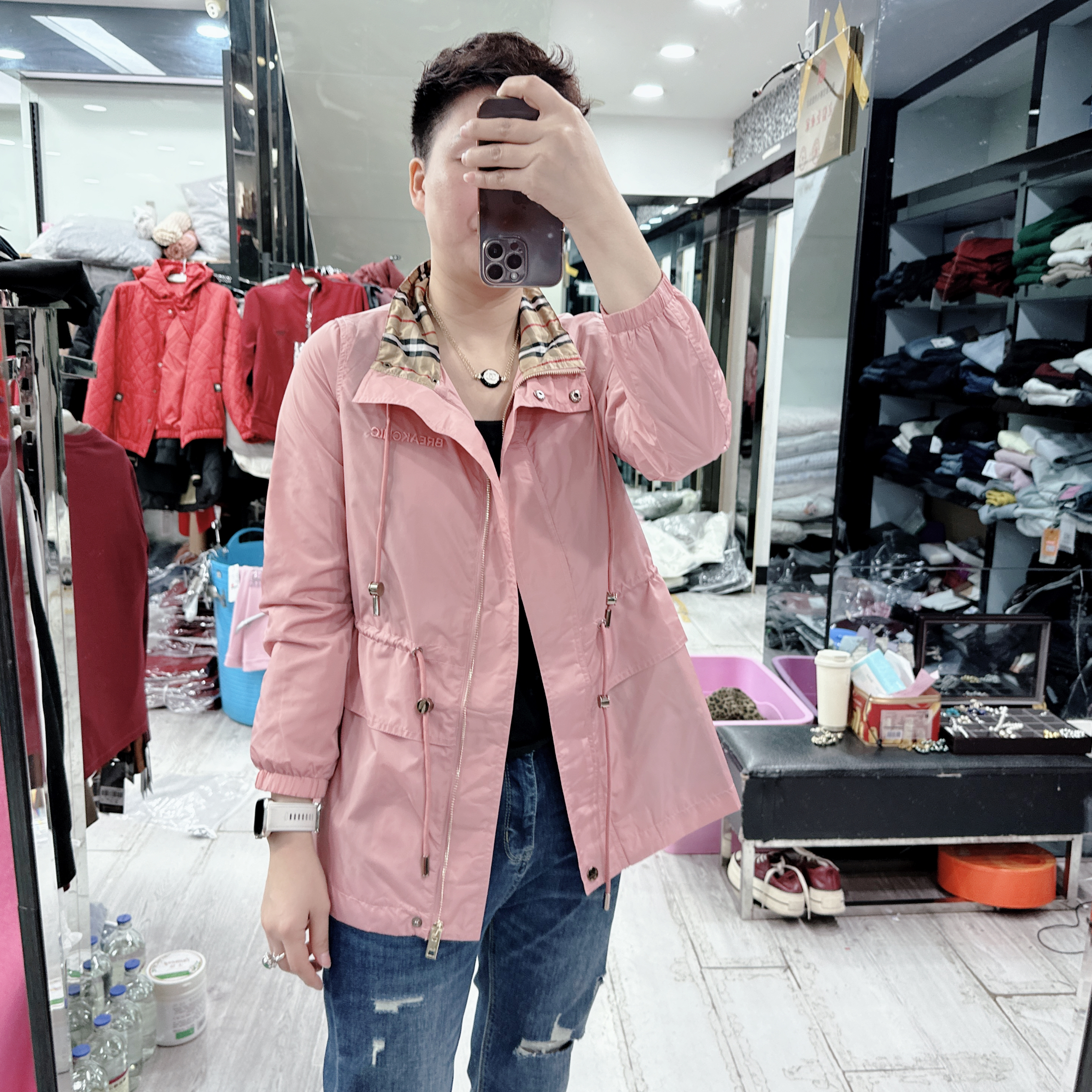 南韩正品双层超优质4色风衣中长款高级短款外套6598品批发