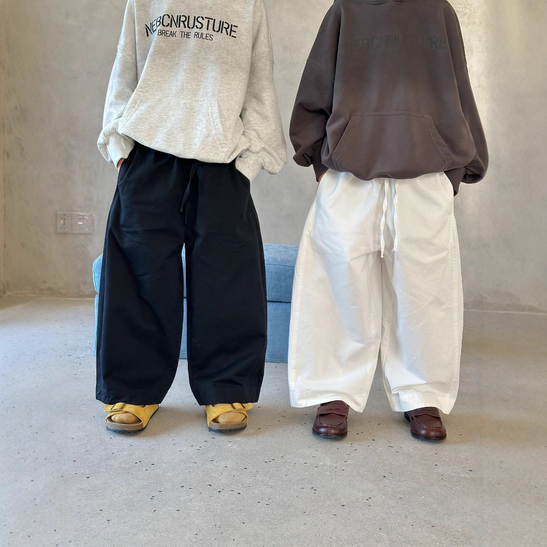 【呱呱家高定私服】秋季新款韩版纯色百搭男女童纯棉宽松直筒休闲裤