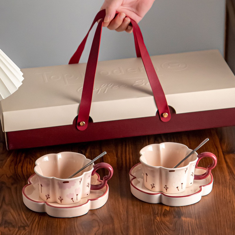 派一原创清新风设计感高档可爱咖啡杯杯碟礼盒