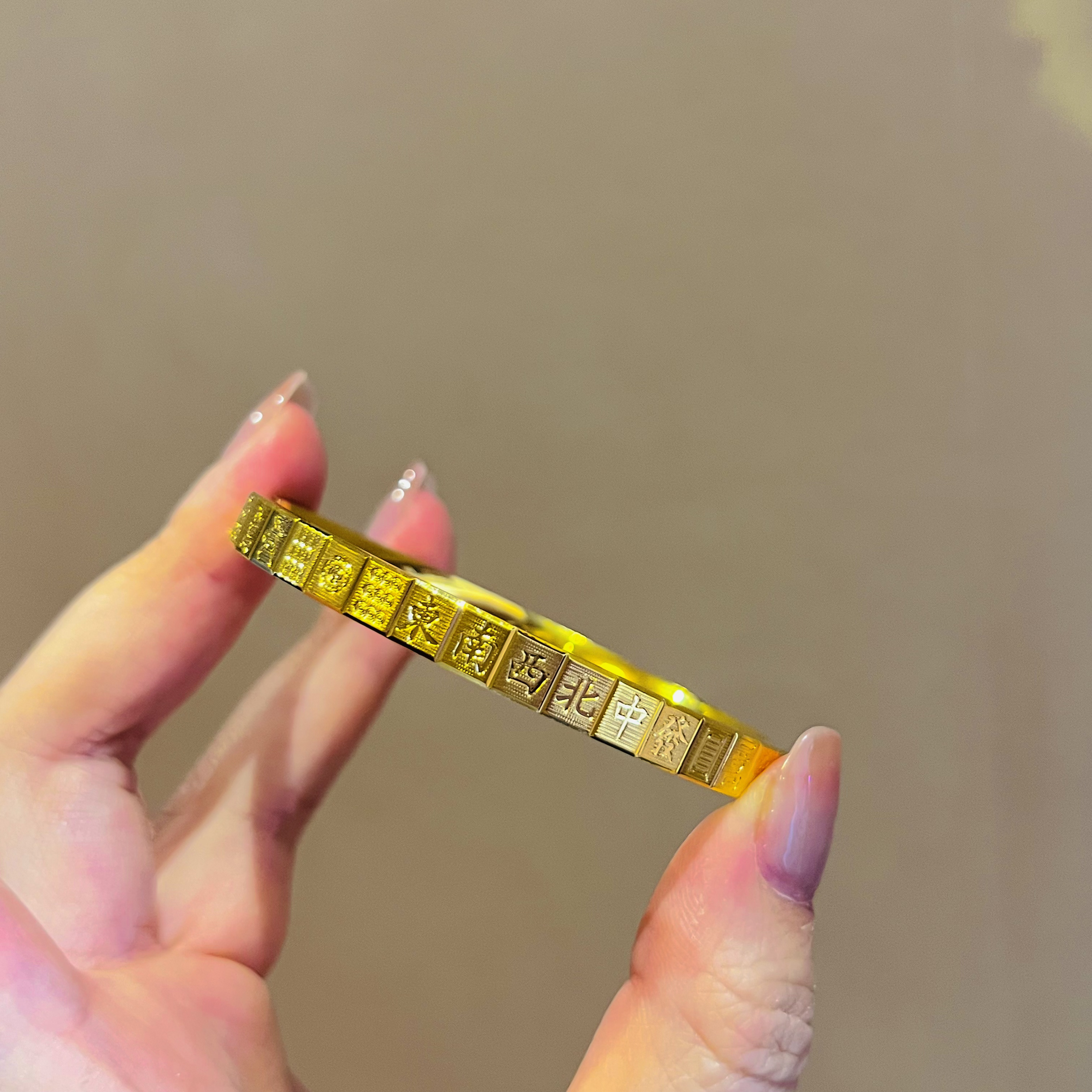 铜合金手镯 十三幺麻将手镯打麻将女款饰品镯子闭口手镯爆款手镯