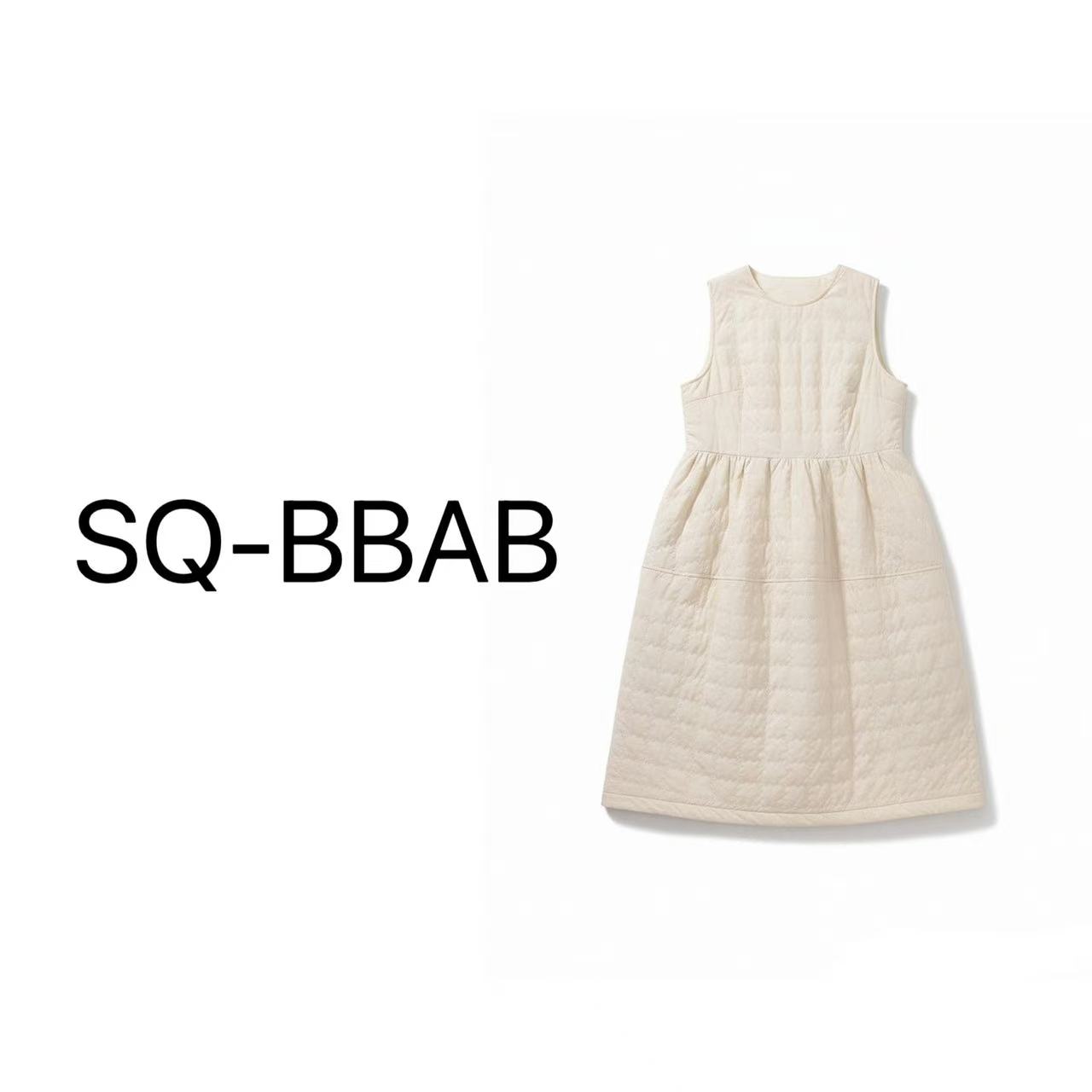 F4807大码女背后蝴蝶结镂空加棉背心长裙