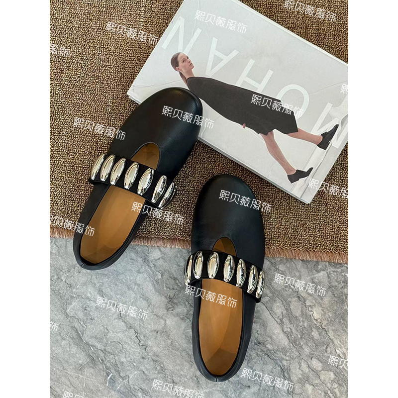 熙贝薇2 欧货新款玛丽珍金属绑带鞋浅口平底气质单鞋 G5207