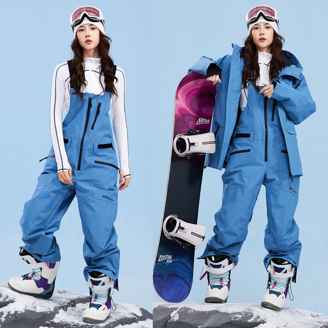 XXXsnow单板滑雪背带裤女男款防水加厚保暖3L宽松雪裤连体裤子冬