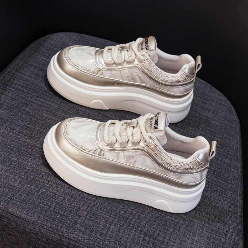 真皮厚底松糕小白鞋女2025秋季新款百搭增高女鞋爆款运动休闲板鞋