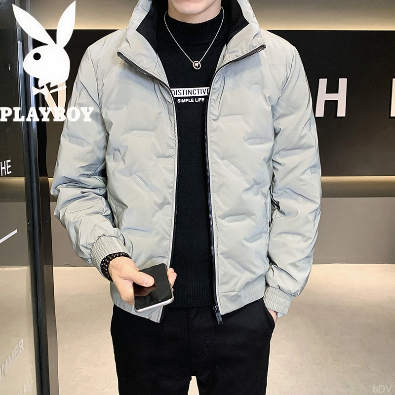 PLAYBOY/花花公子轻薄羽服男士加厚保暖上衣新款冬季潮流防寒外套