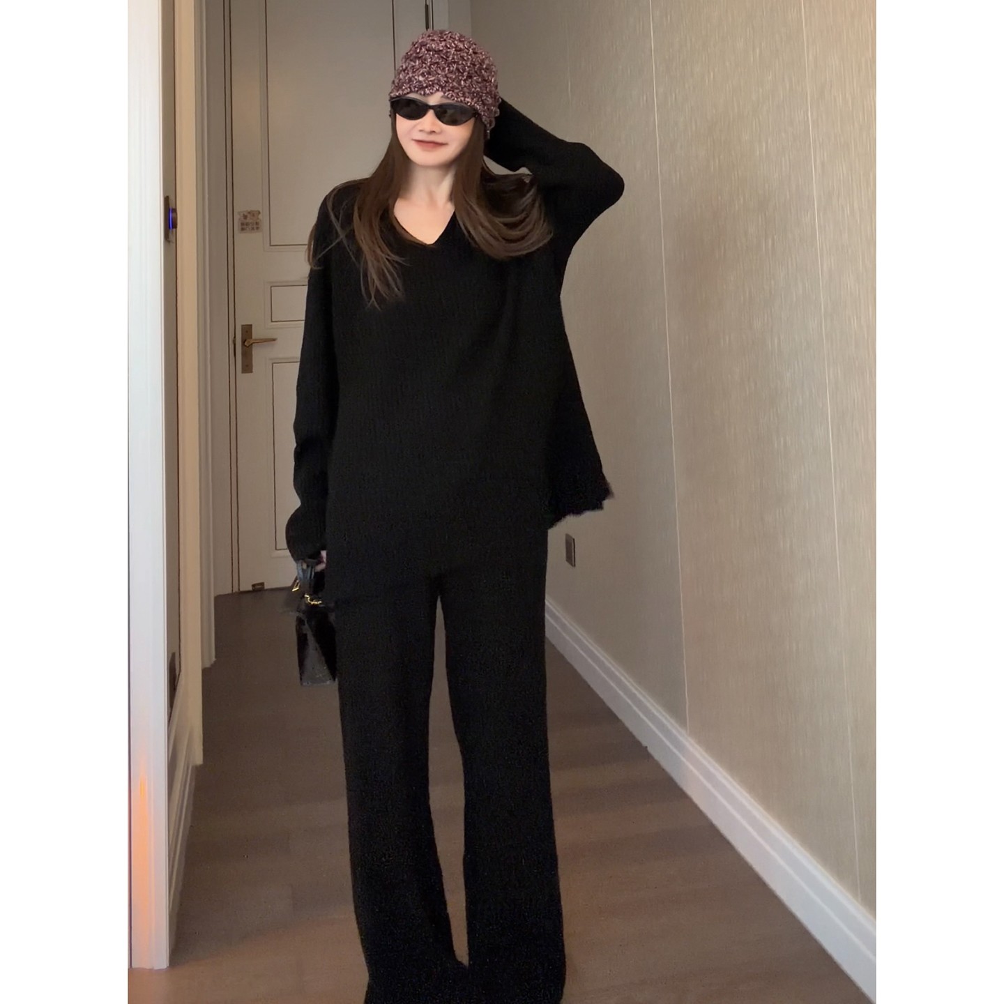 【CHUMINGMING】《维度》V领坑条毛衣套装SS2545