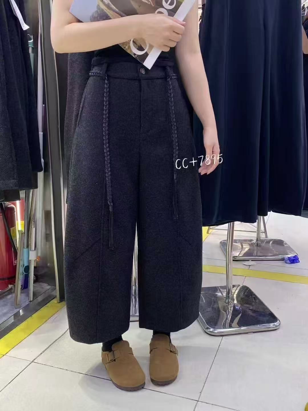 高腰阔腿裤女2025秋季新款时尚宽松显瘦百搭九分弯刀休闲裤