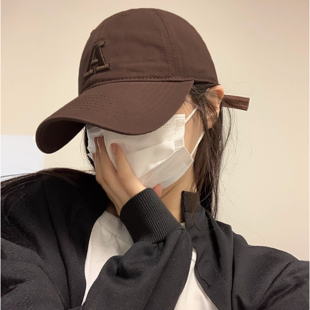 加大加深宽帽檐棒球帽女美式复古字母鸭舌帽百搭大头围显脸小帽子