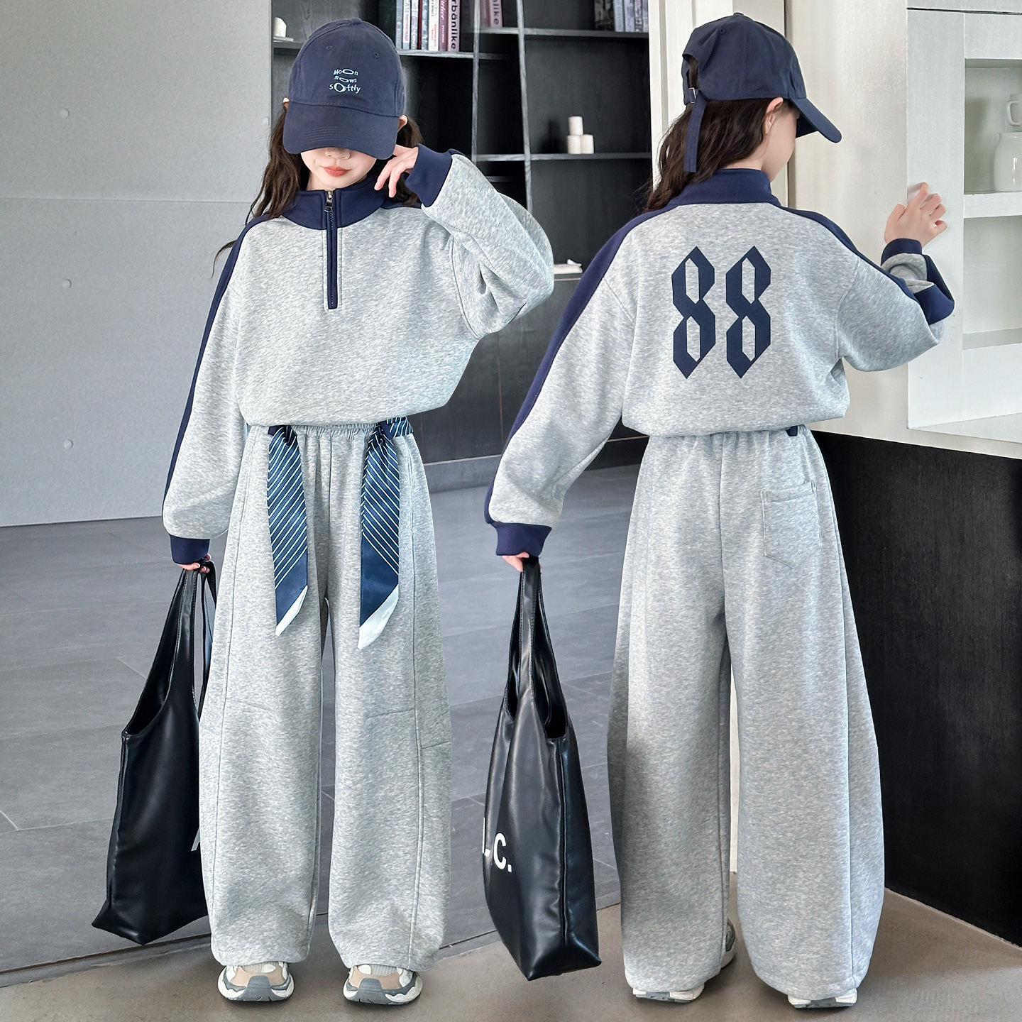 女童套装秋装中大童时尚女孩2025新款春秋季洋气儿童时髦两件套潮