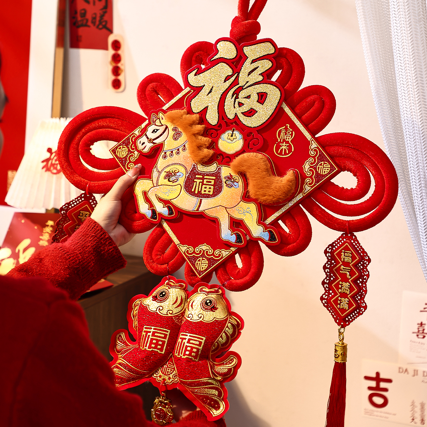 菲寻2026新款中国结福字挂件过年客厅入户门玄关高档挂饰新年装饰