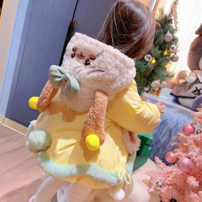 女小童洛丽塔棉衣冬季新款洋气时尚女宝宝加绒加厚甜美中长款棉衣