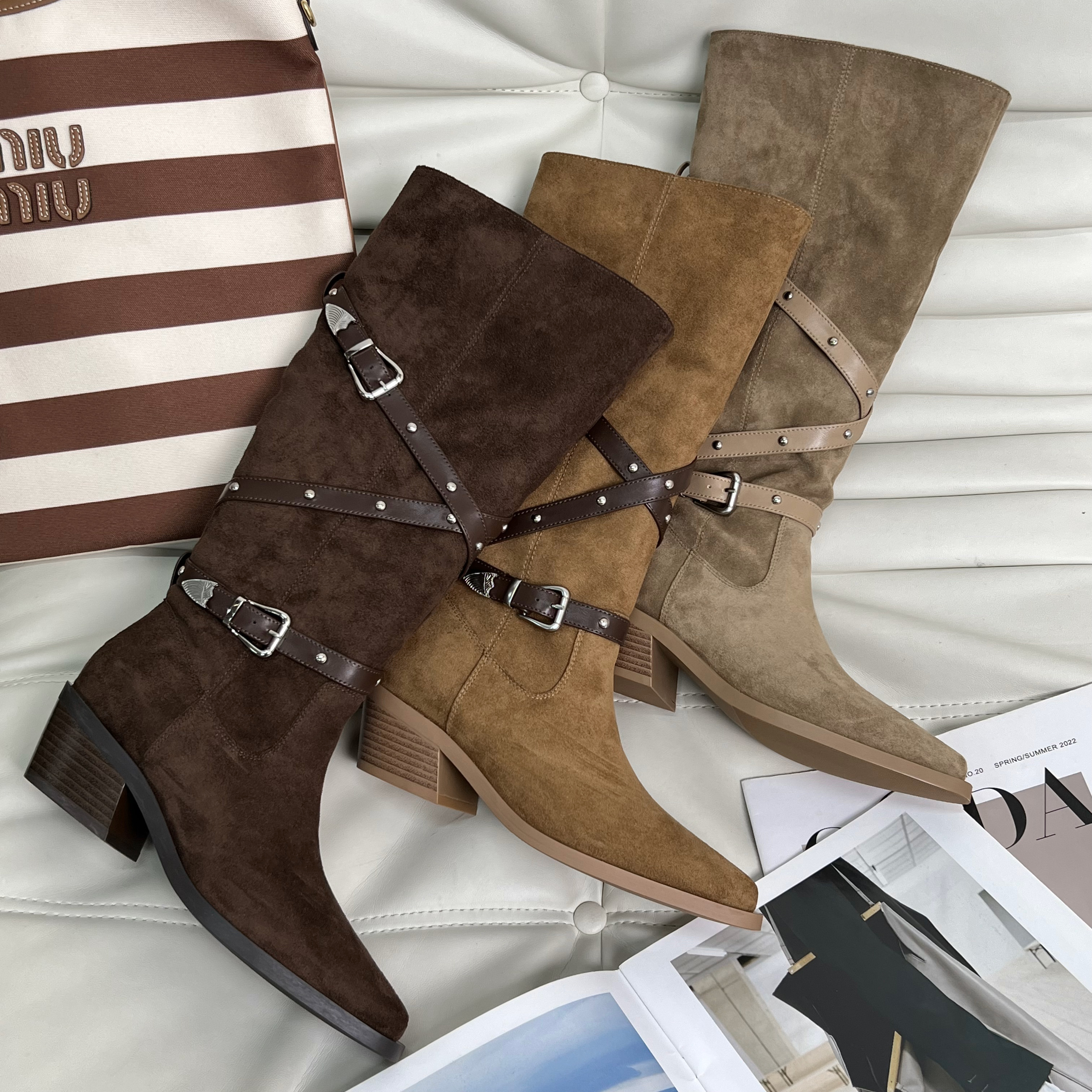 糖糖丨蔡yi琳同款丨布鲁克林丨ins时尚高靴城职场切尔西;EQX55641